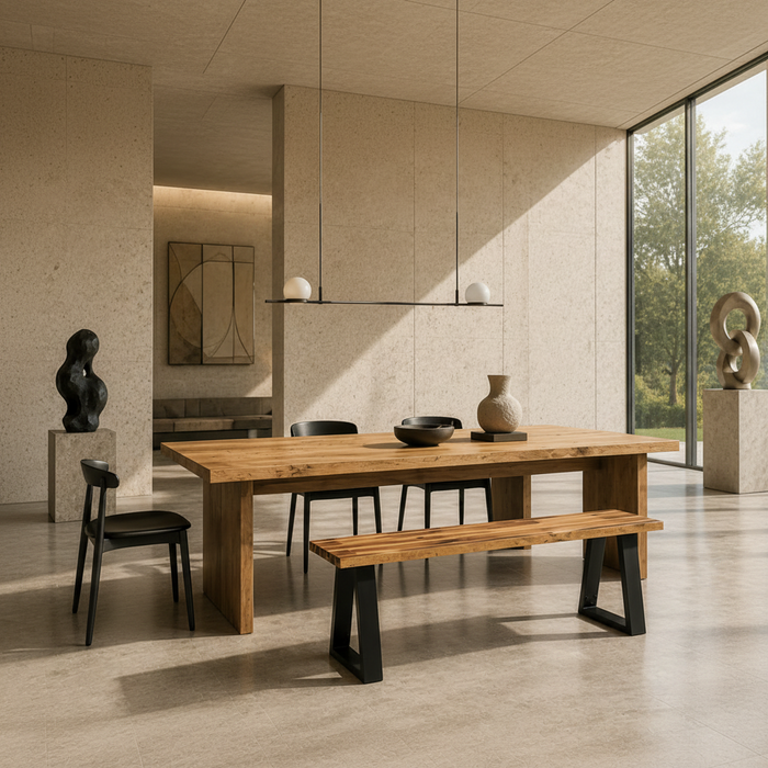 Banc bord naturel en acacia massif