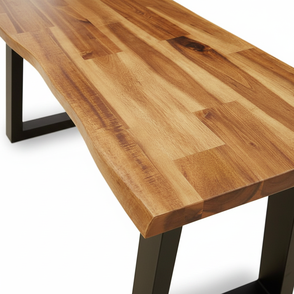 Banc bord naturel en acacia massif