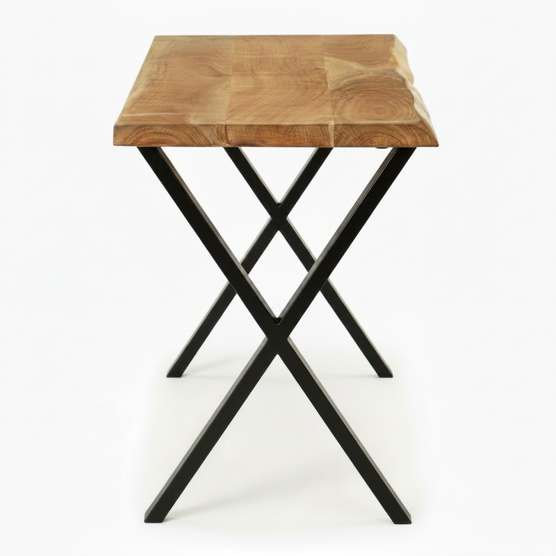 Banc pieds croisés en acacia massif