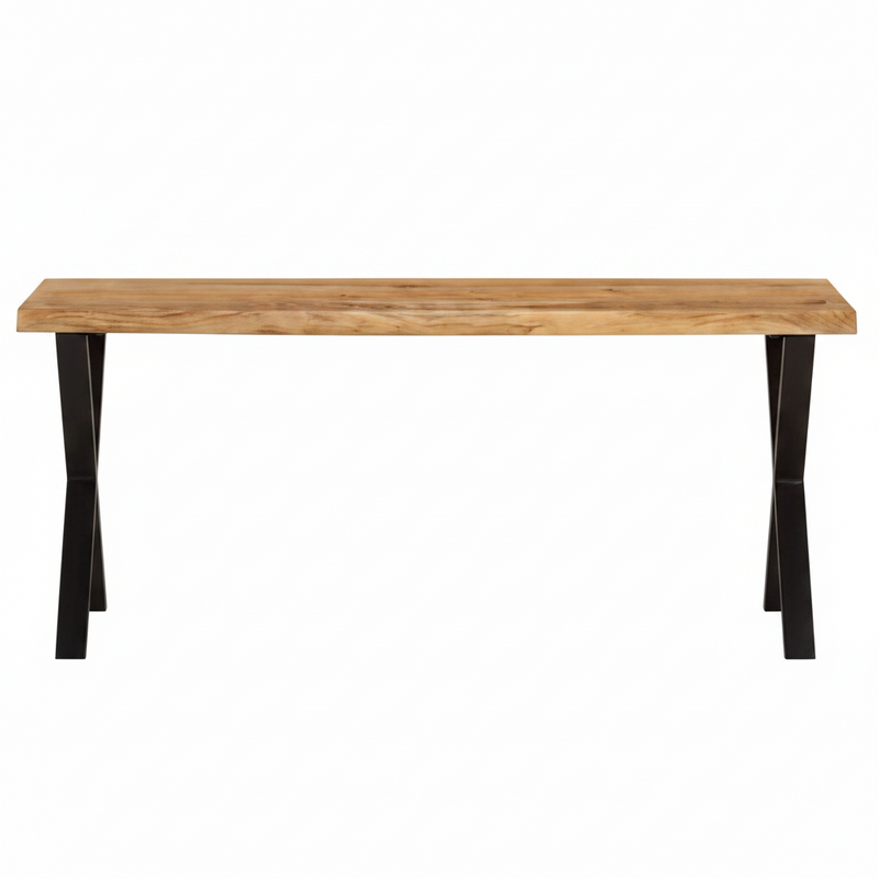 Banc pieds croisés en acacia massif