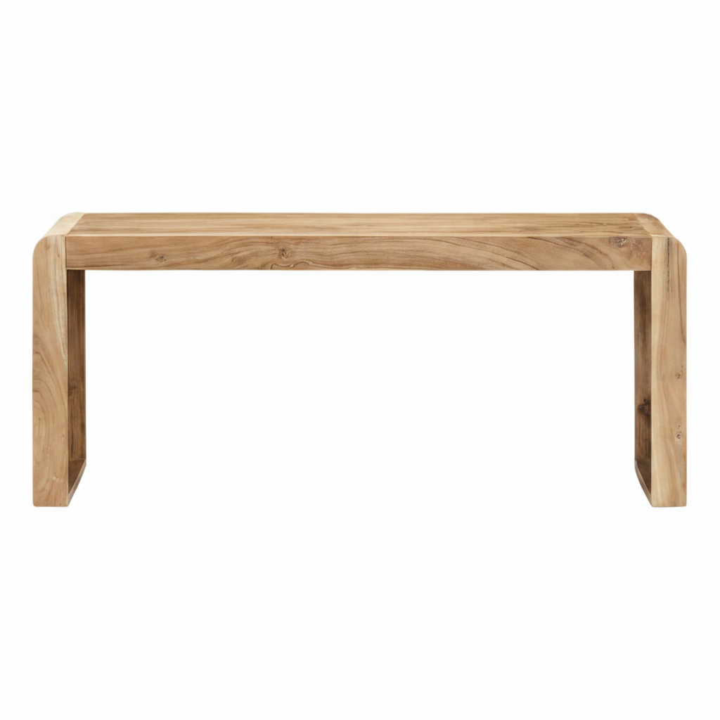 Banc pieds pleins en acacia massif