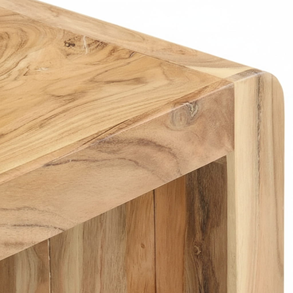 Banc pieds pleins en acacia massif