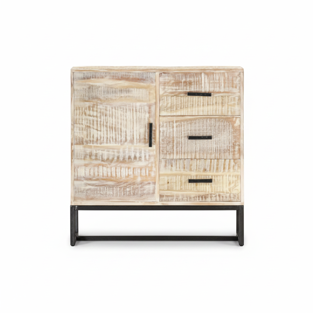 Buffet blanchi en acacia massif