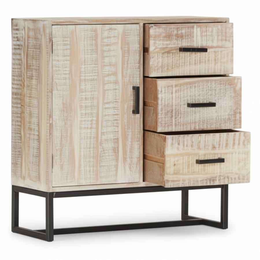 Buffet blanchi en acacia massif