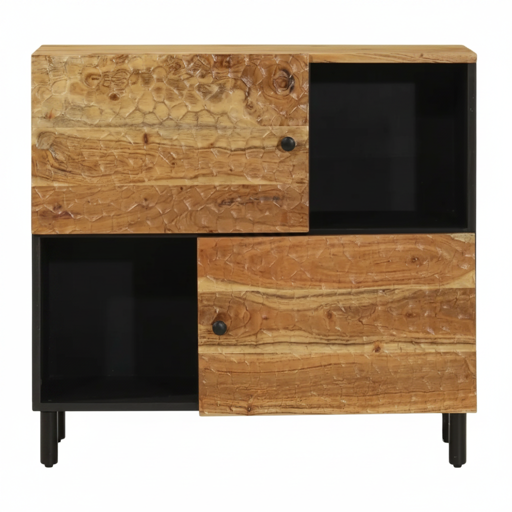 Buffet en bois d'acacia et métal noir