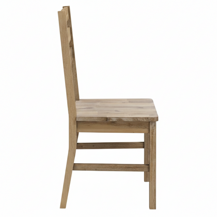 Chaises à lattes en acacia massif
