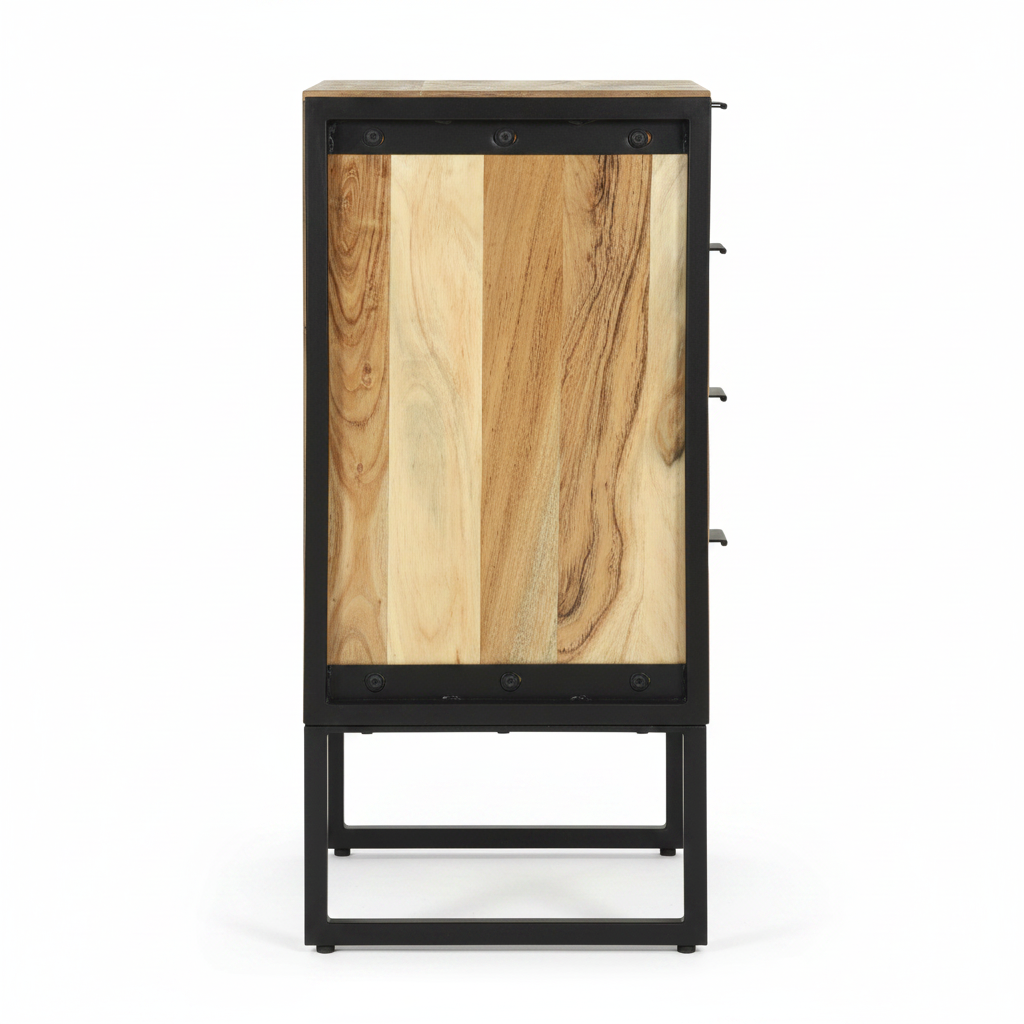 Chiffonnier 4 tiroirs en acacia massif
