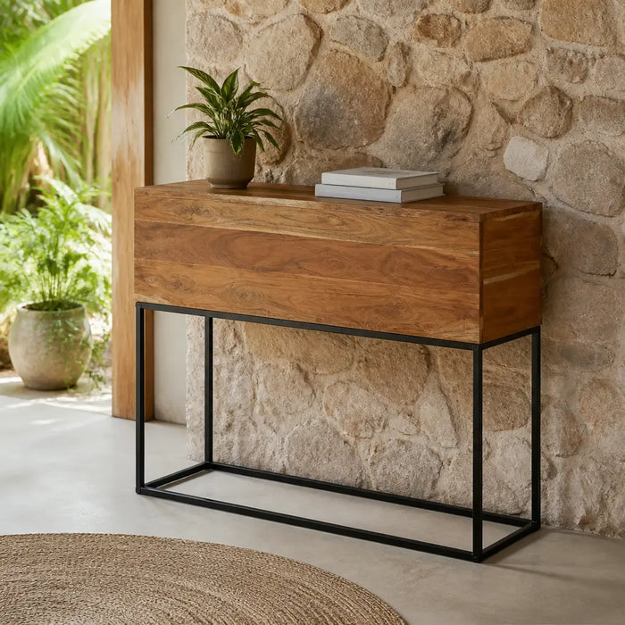 Console bloc en acacia massif