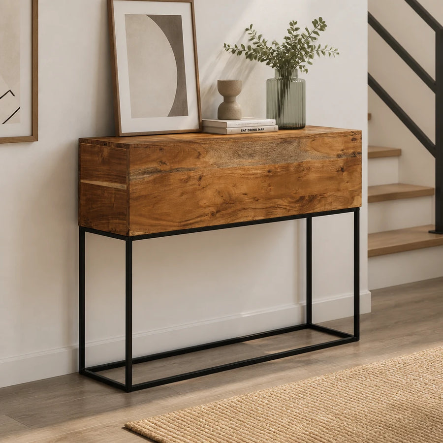 Console bloc en acacia massif