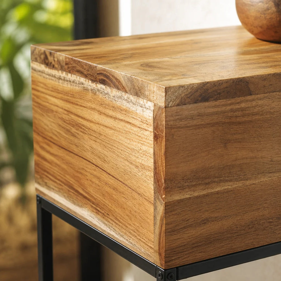 Console bloc en acacia massif