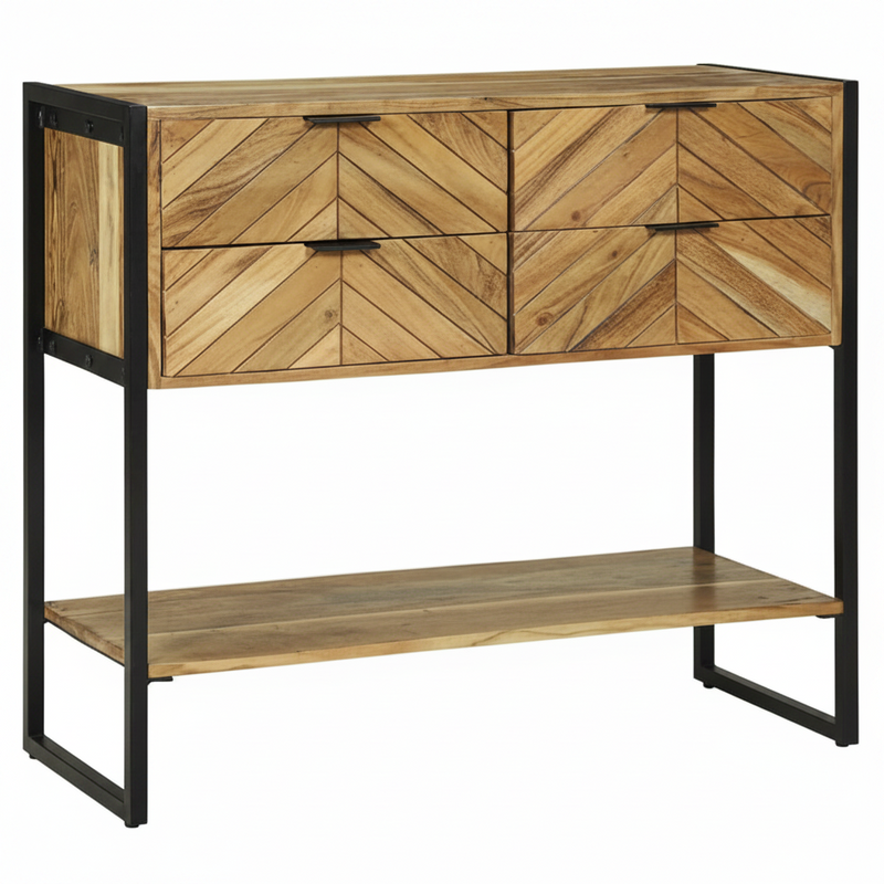 Console à chevrons en acacia massif
