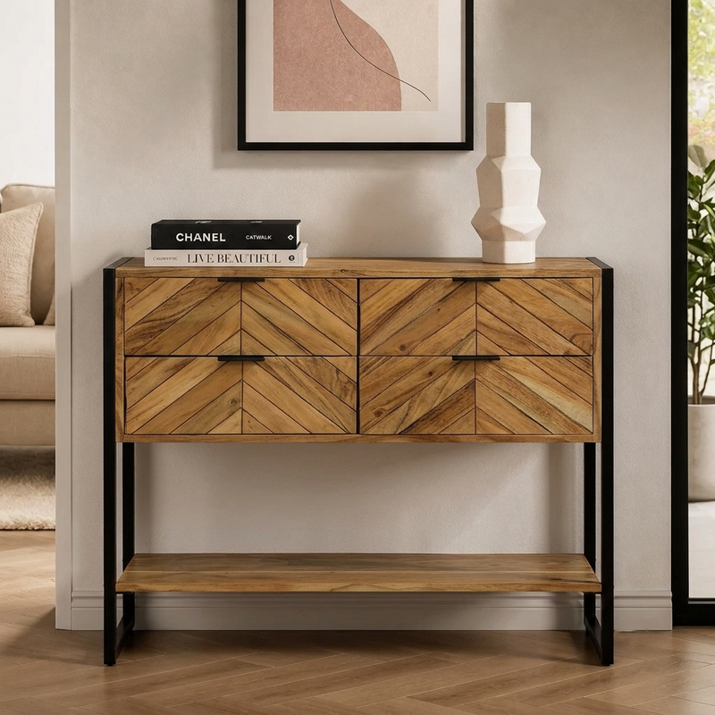 Console à chevrons en acacia massif
