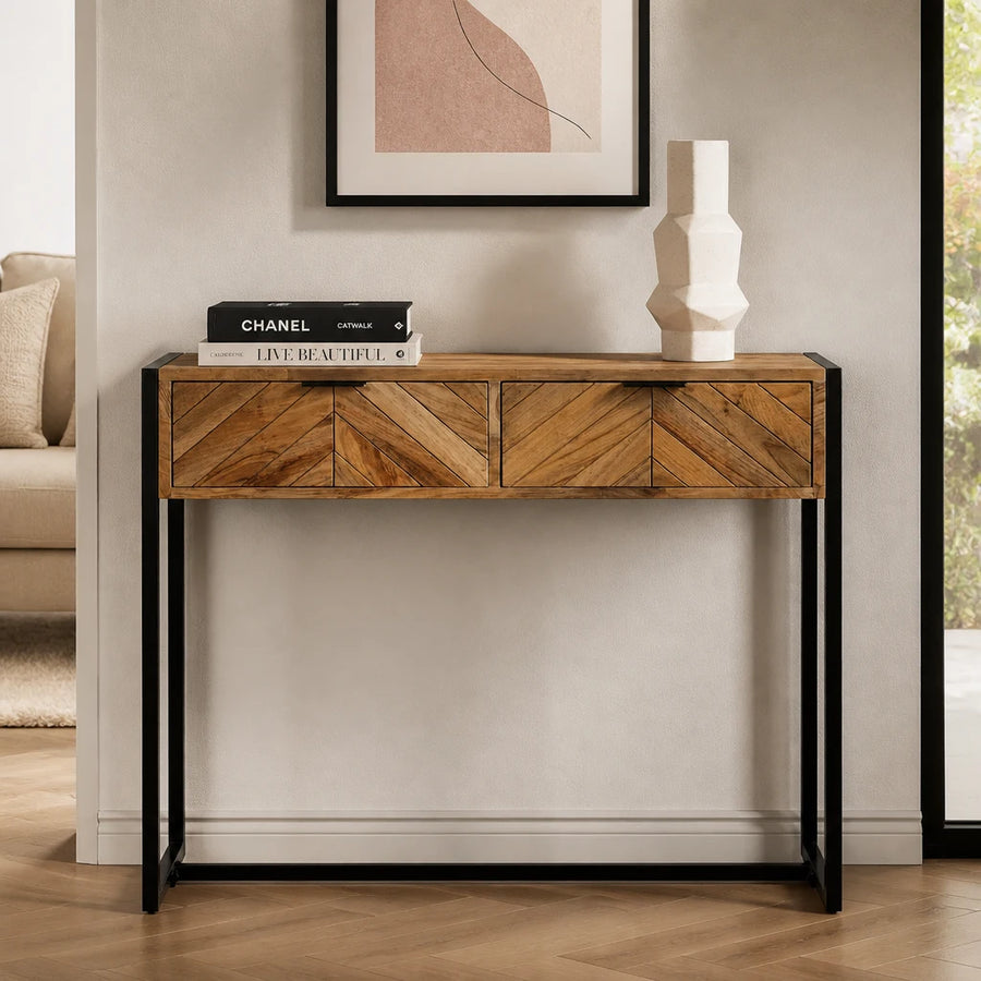 Console à chevrons en acacia massif