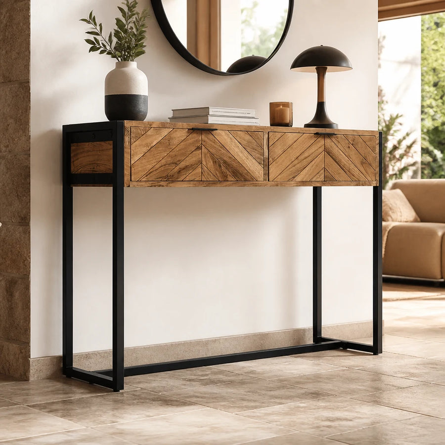Console à chevrons en acacia massif