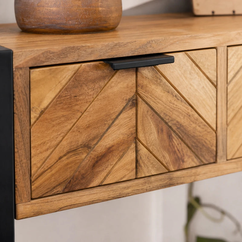 Console à chevrons en acacia massif