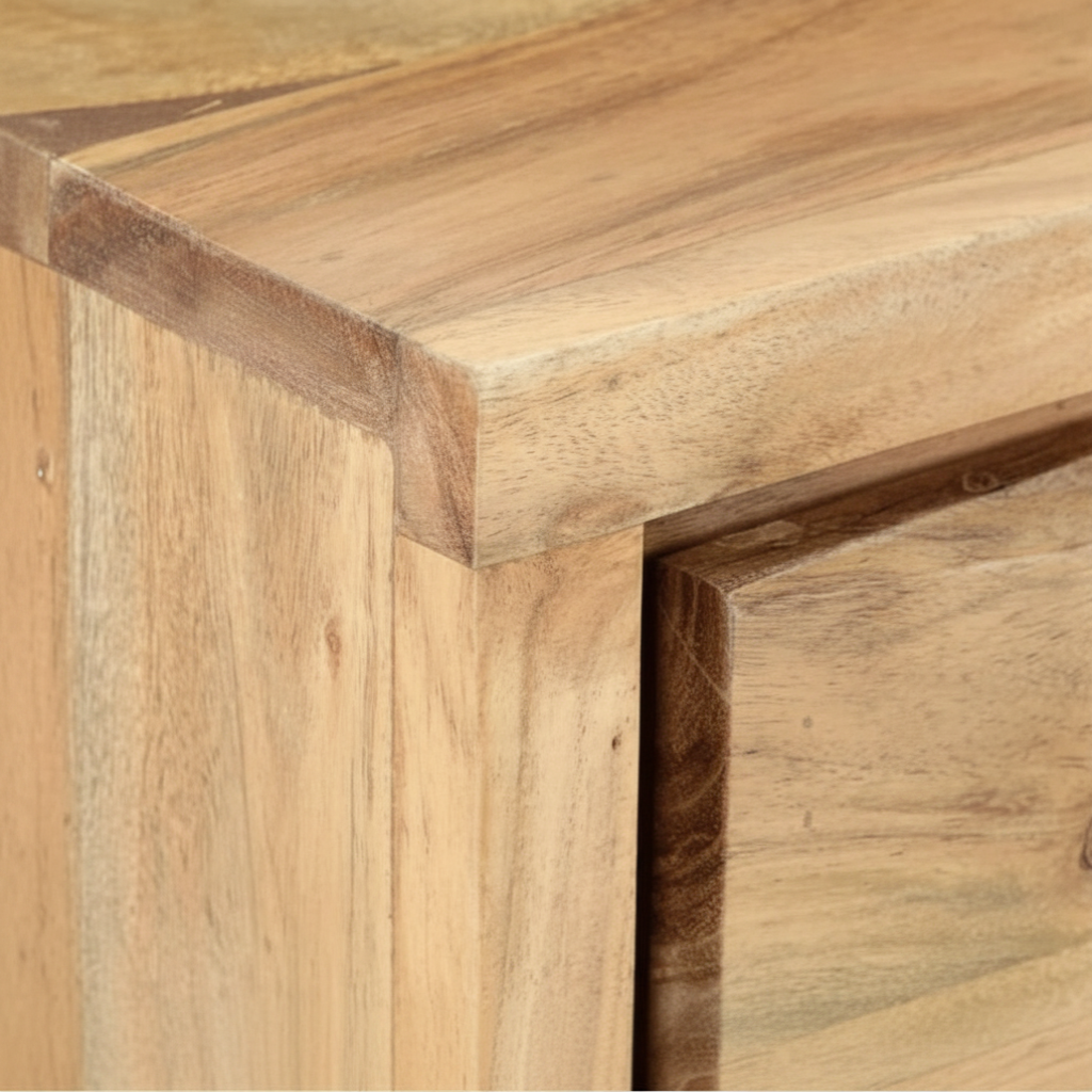 Console bord naturel en acacia massif