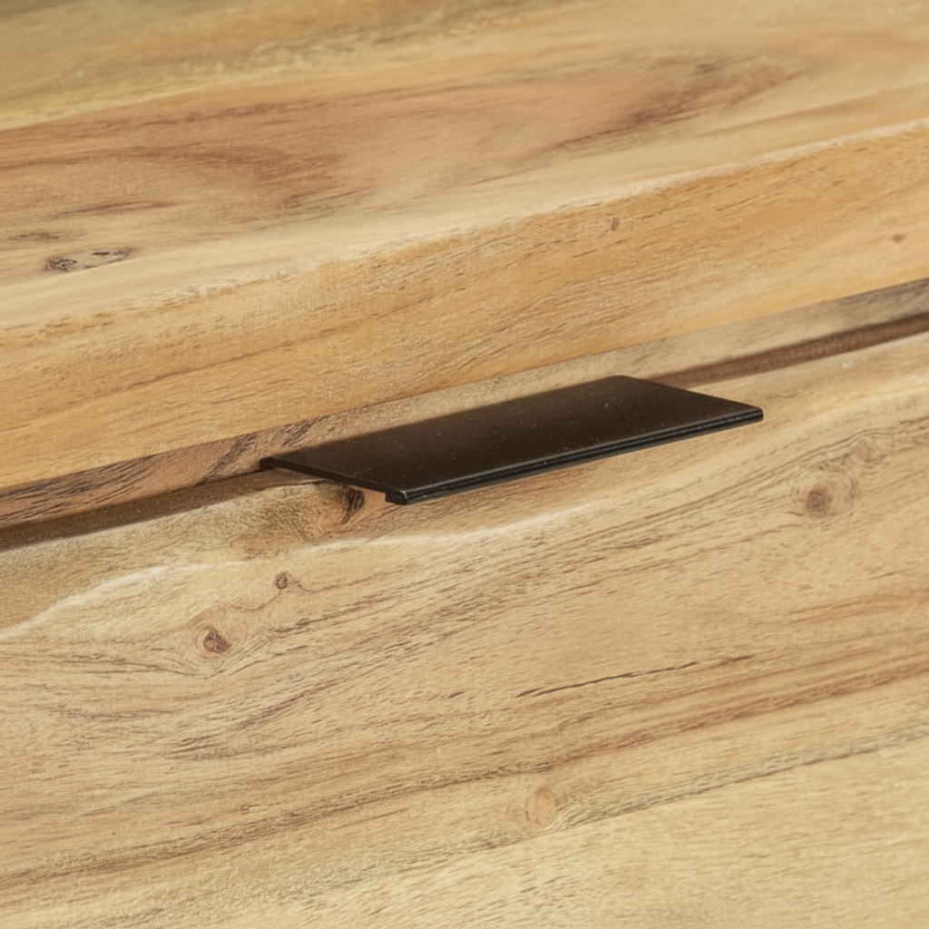 Console bord naturel en acacia massif