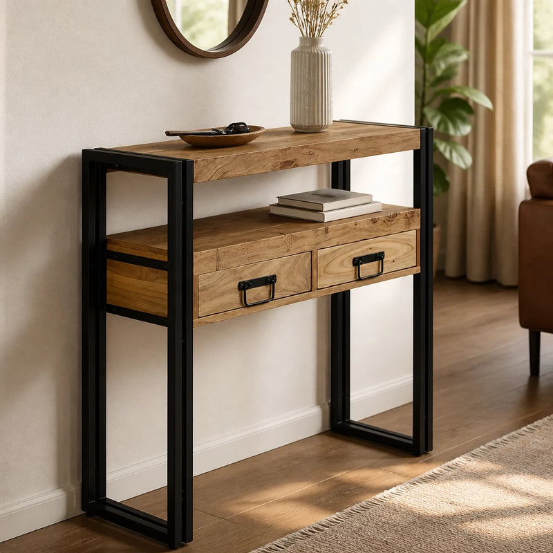 Console plateau haut en acacia massif