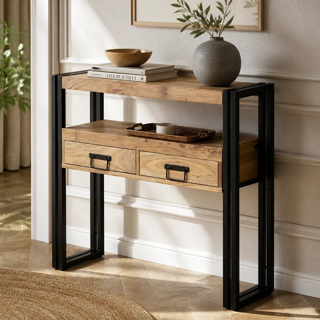 Console plateau haut en acacia massif