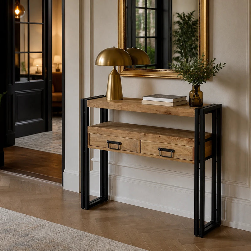 Console plateau haut en acacia massif