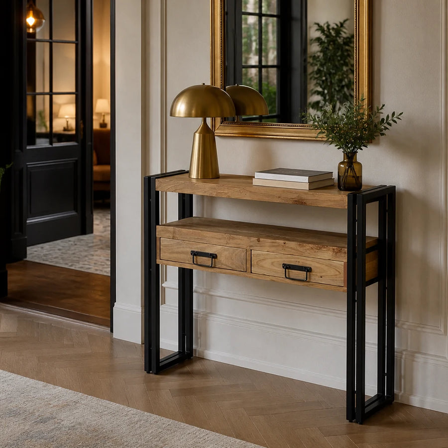 Console plateau haut en acacia massif