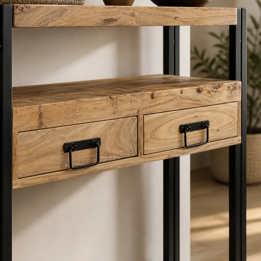 Console plateau haut en acacia massif