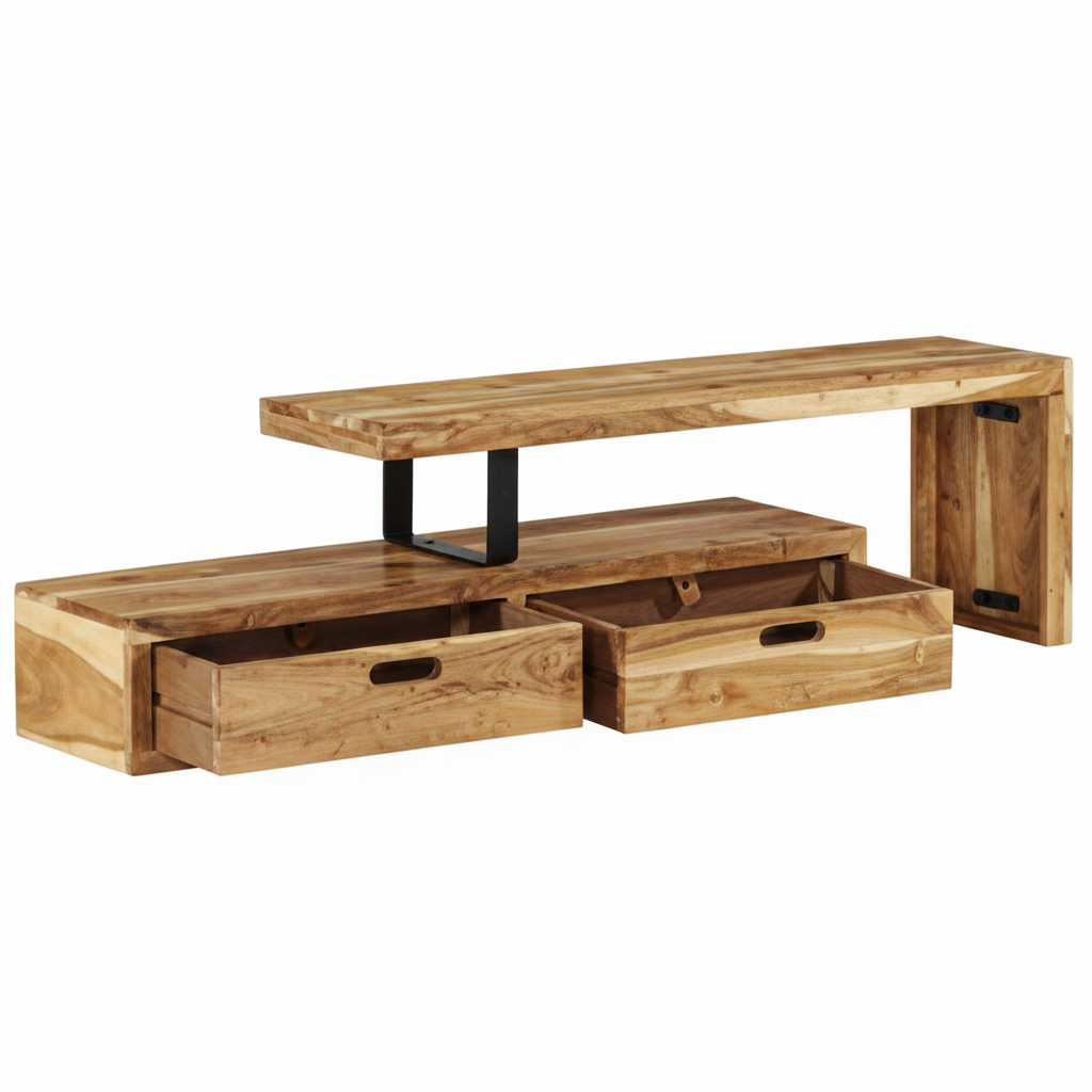 Meuble TV extensible en acacia massif