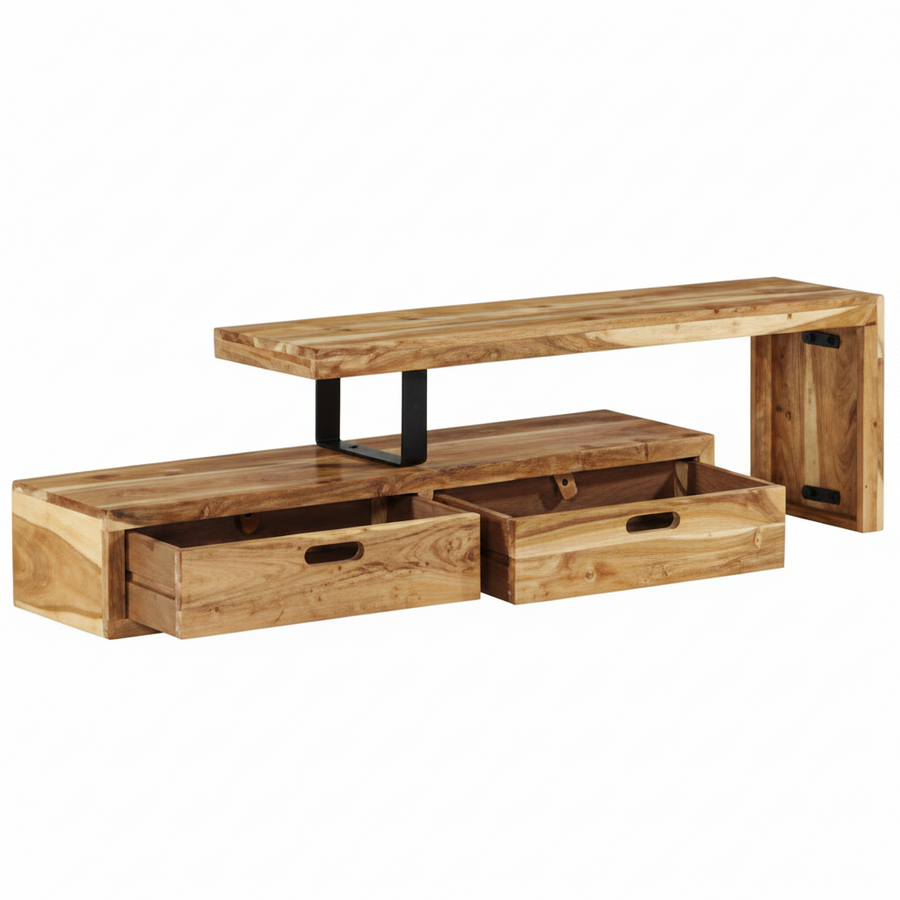Meuble TV extensible en acacia massif