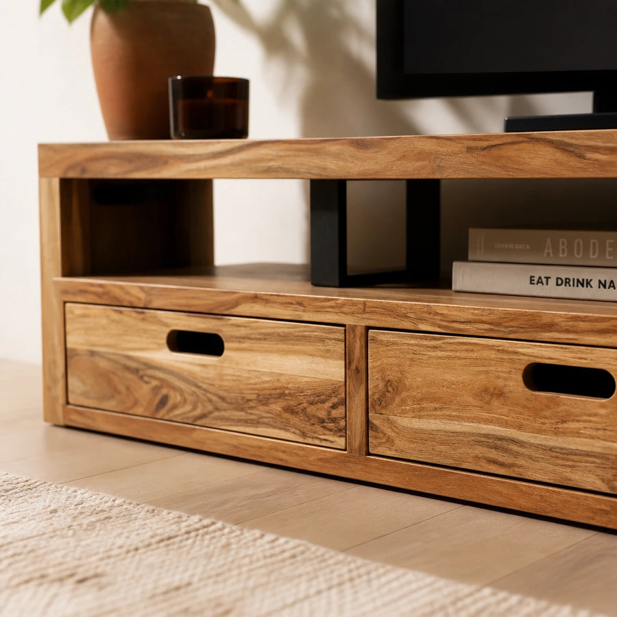 Meuble TV extensible en acacia massif
