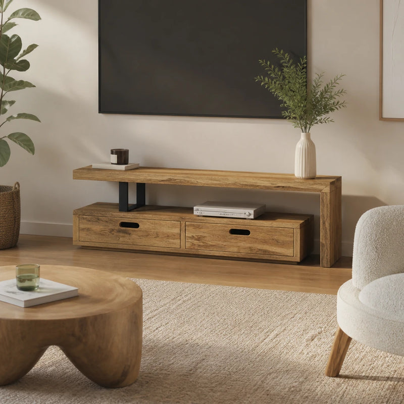 Meuble TV extensible en acacia massif