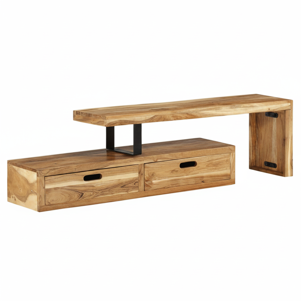 Meuble TV extensible en acacia massif