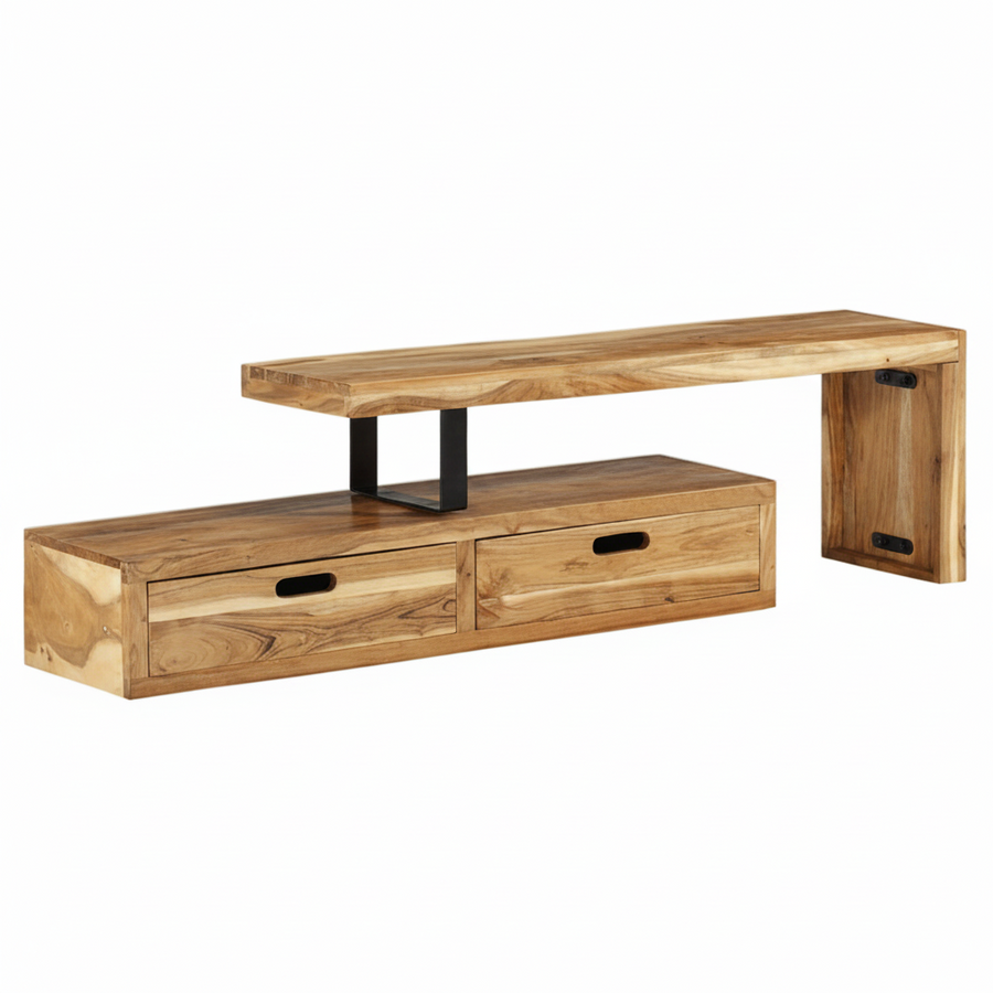 Meuble TV extensible en acacia massif