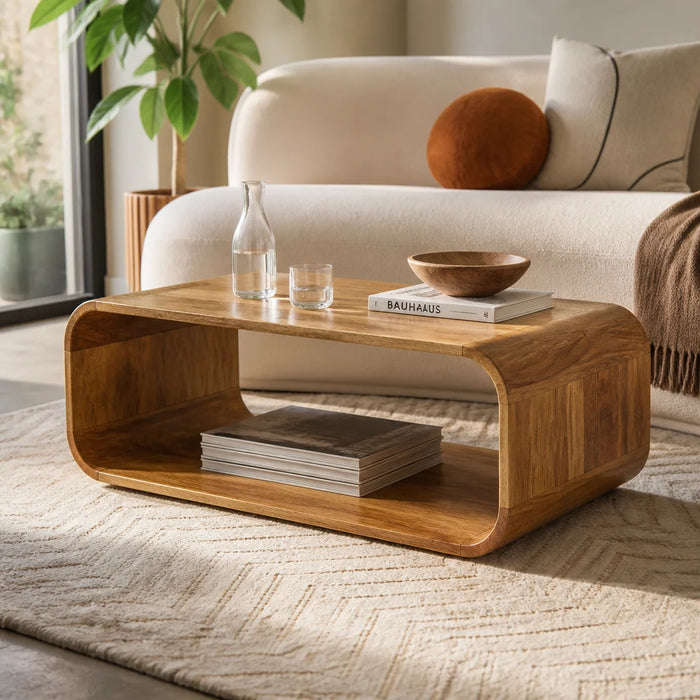 Table basse anneau en acacia massif