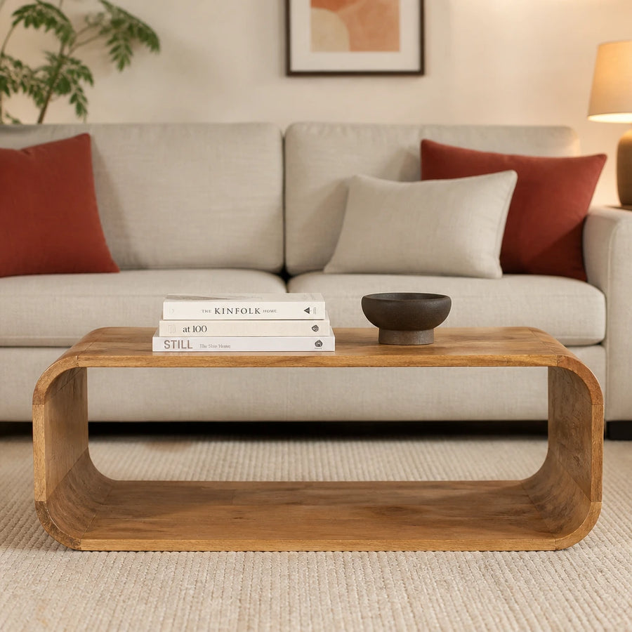 Table basse anneau en acacia massif