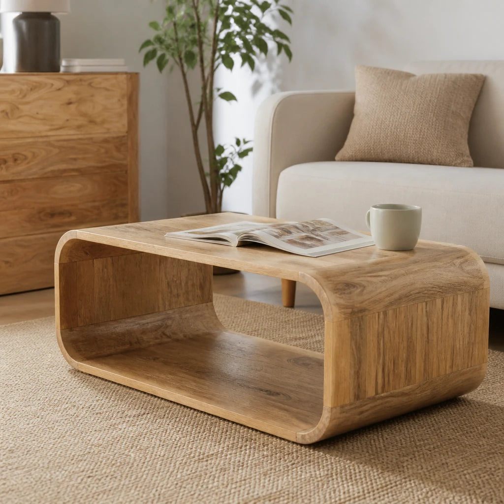 Table basse anneau en acacia massif