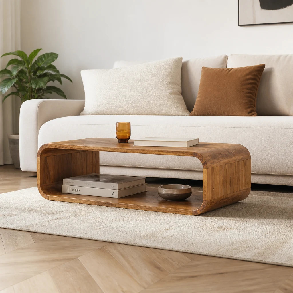 Table basse anneau en acacia massif