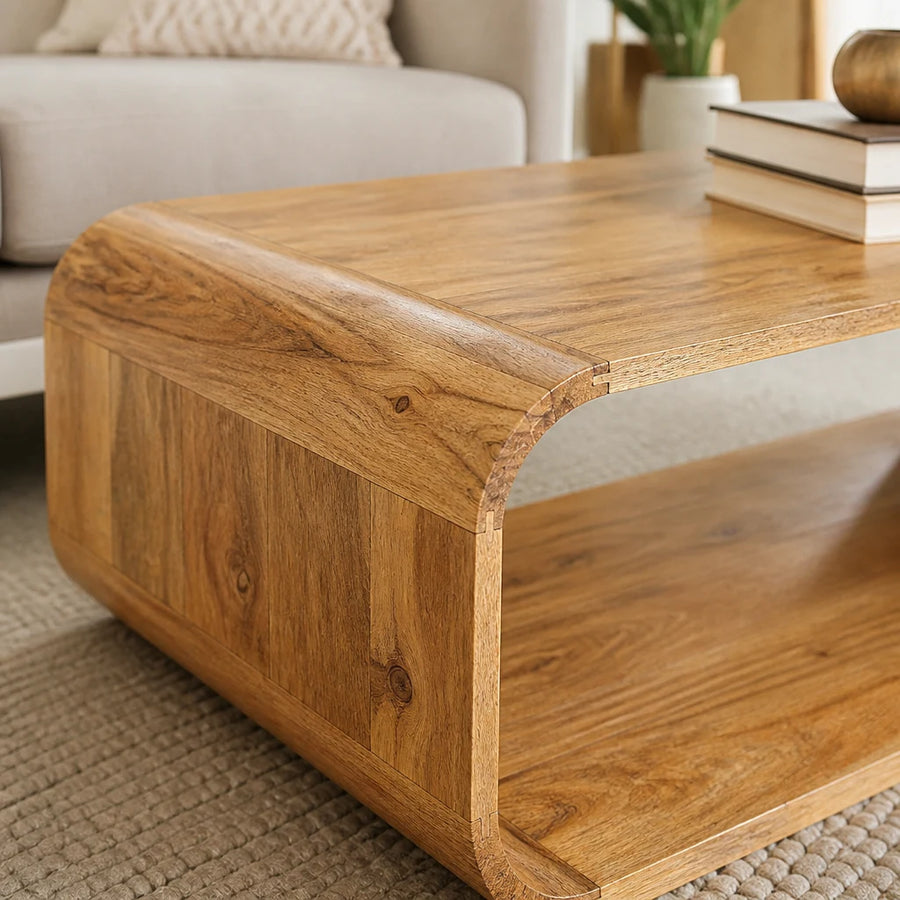 Table basse anneau en acacia massif