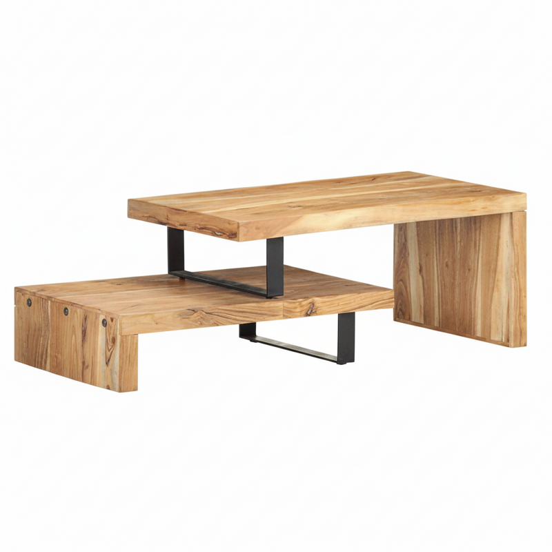 Table basse à deux plateaux en acacia massif