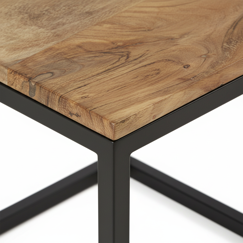 Table basse gigogne carrée en acacia massif