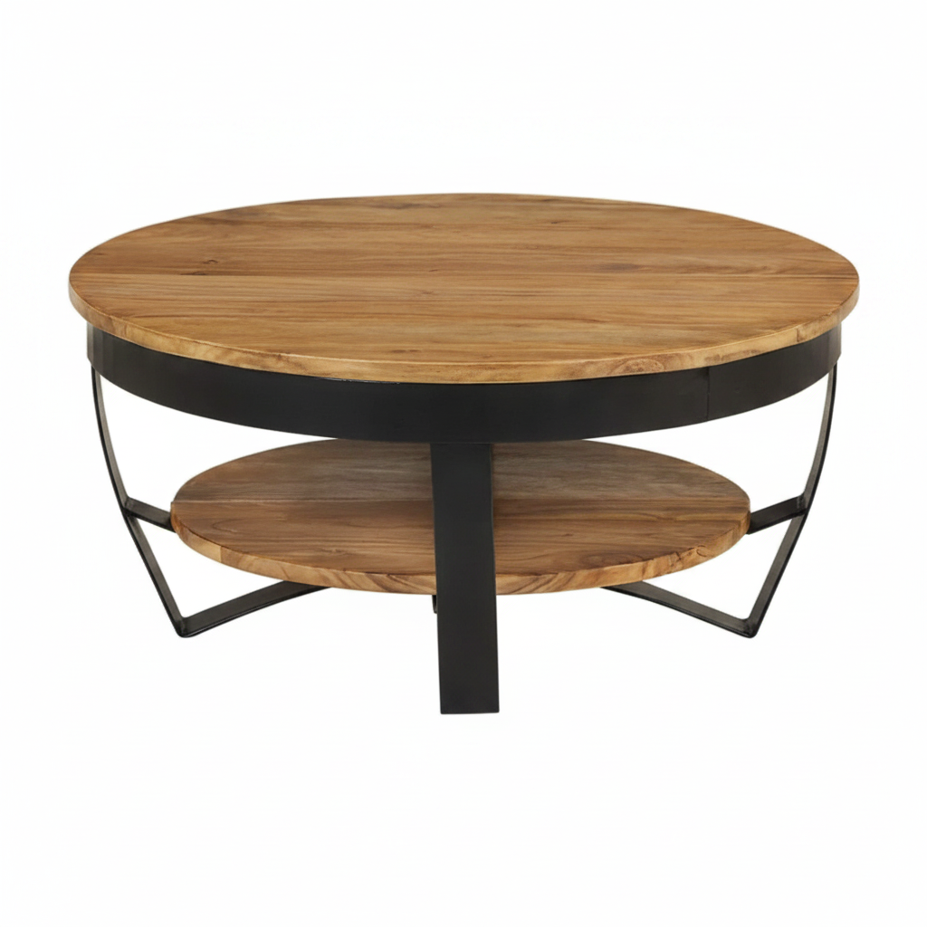 Table basse ronde en acacia massif