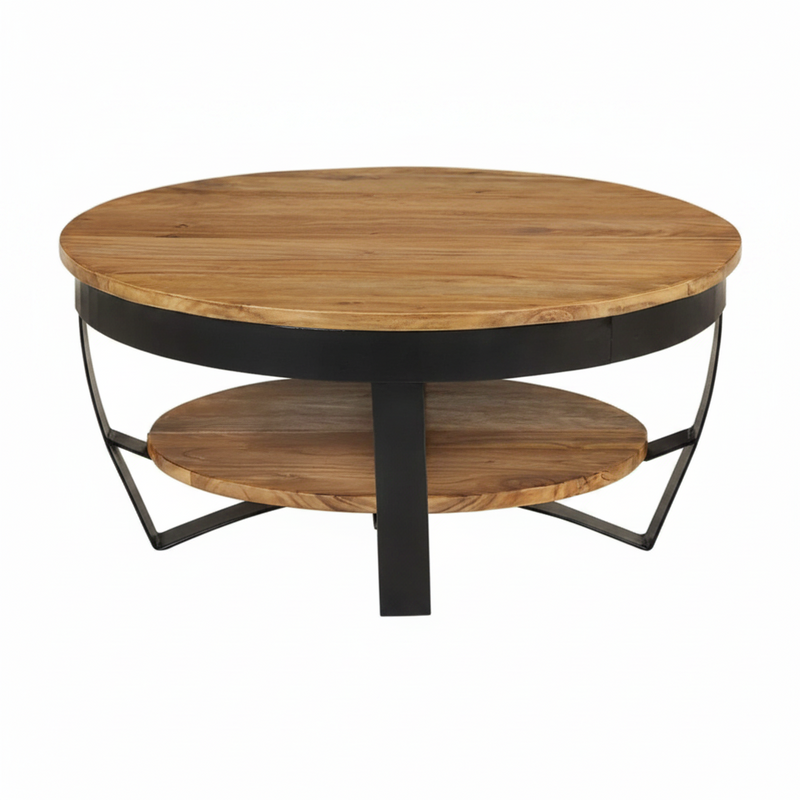 Table basse ronde en acacia massif