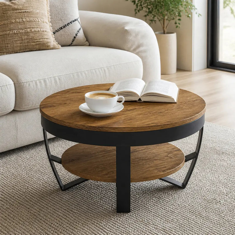 Table basse ronde en acacia massif