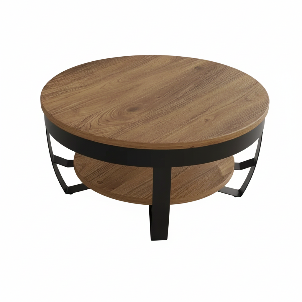 Table basse ronde en acacia massif