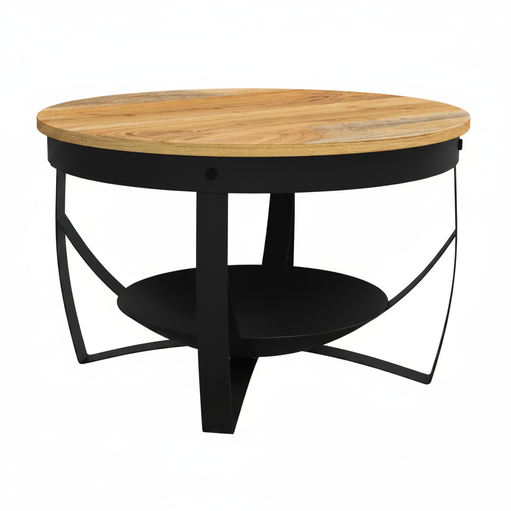 Table d'appoint ronde en acacia massif