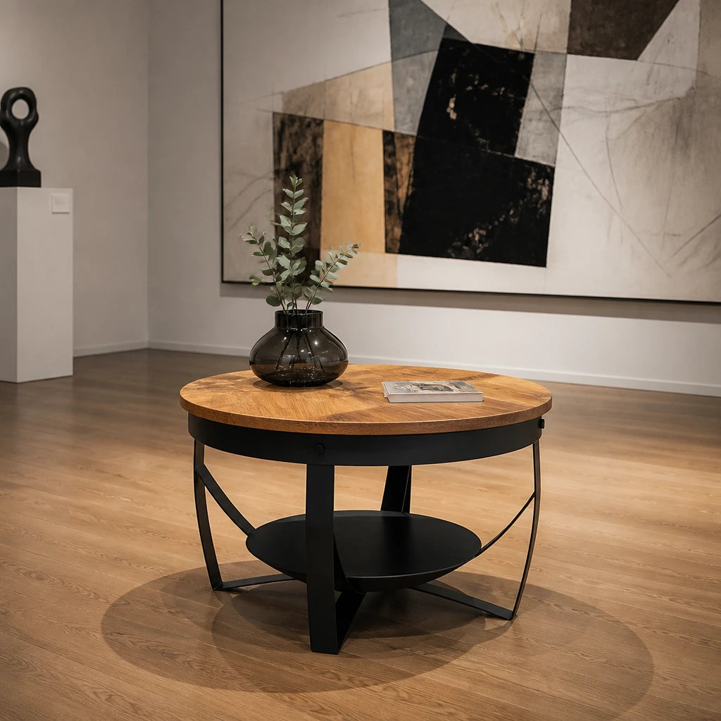 Table d'appoint ronde en acacia massif