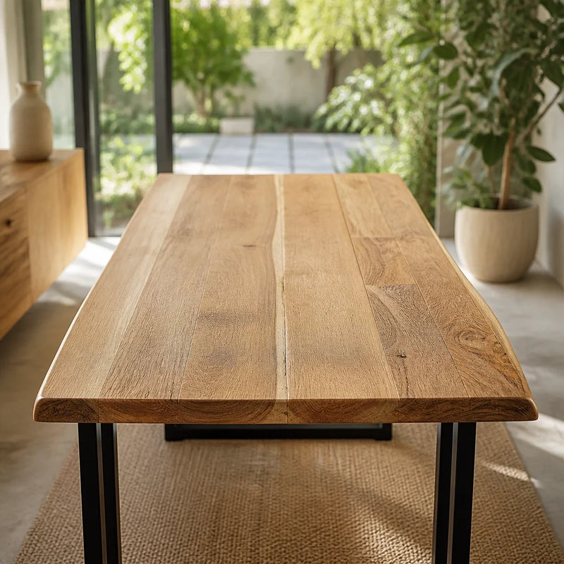 Table à manger bord naturel en acacia massif