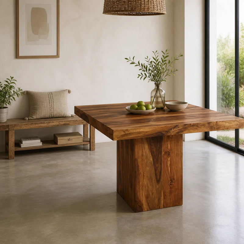 Table à manger carrée en acacia massif