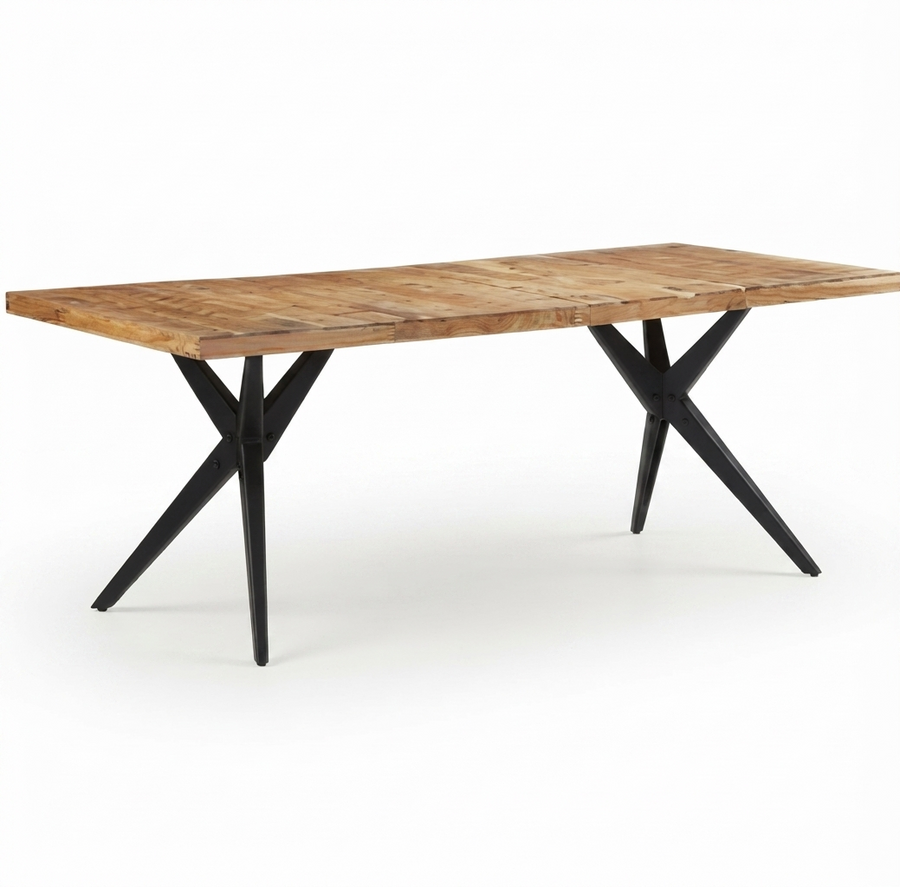 Table à manger pieds étoile en acacia massif