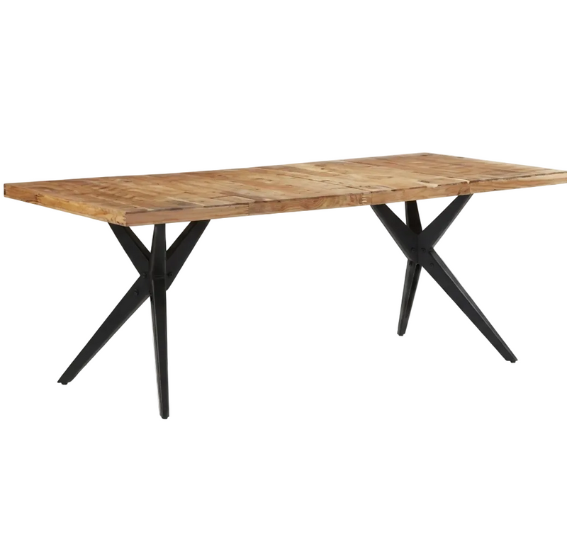 Table à manger pieds étoile en acacia massif