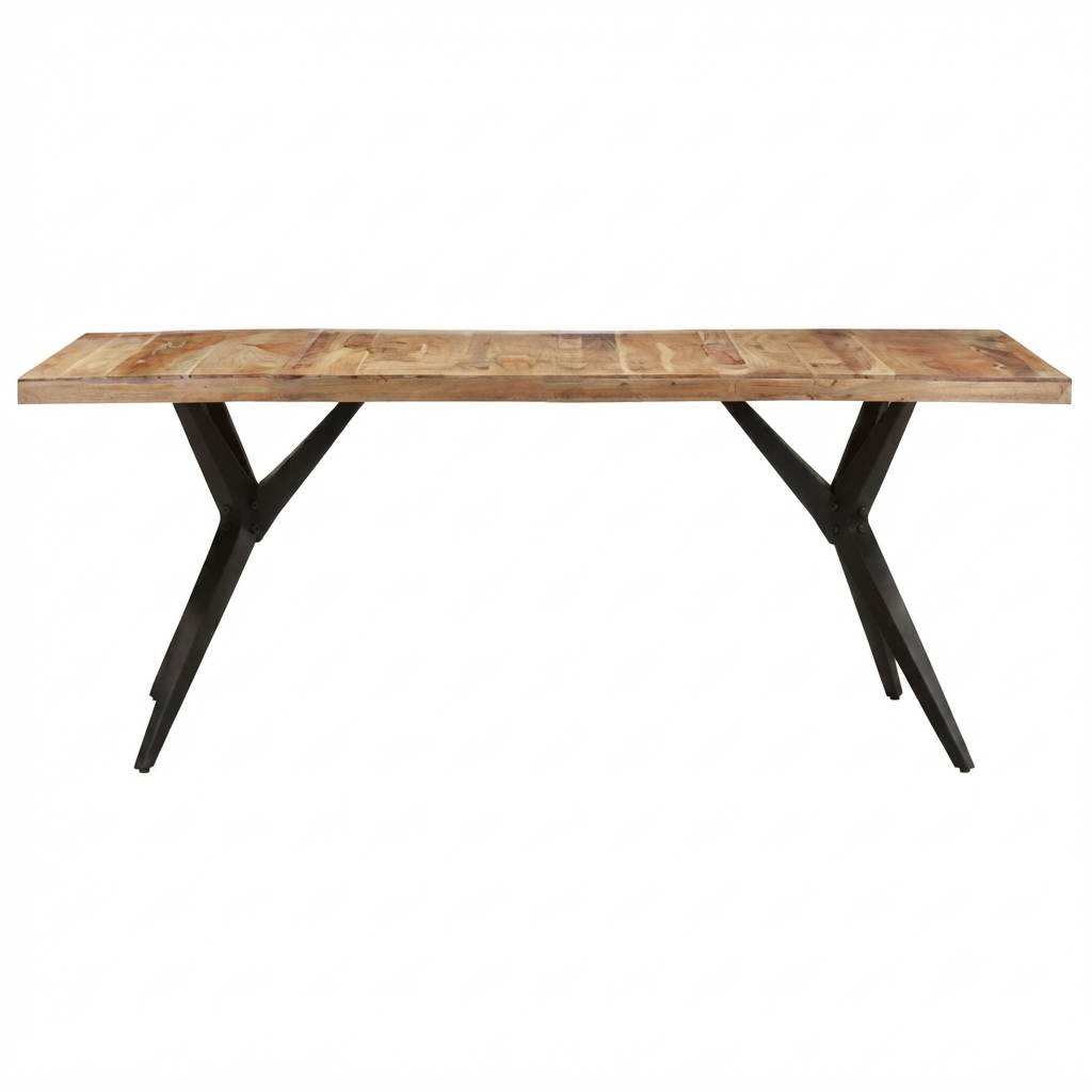 Table à manger pieds étoile en acacia massif